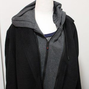 Black & Grey Wool Hoodie Jacket -NWOT